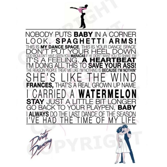 Dirty Dancing Movie Quote Poster‎ Wall Art Home Decor Framed Present Gift Sign - Picture 1 of 2